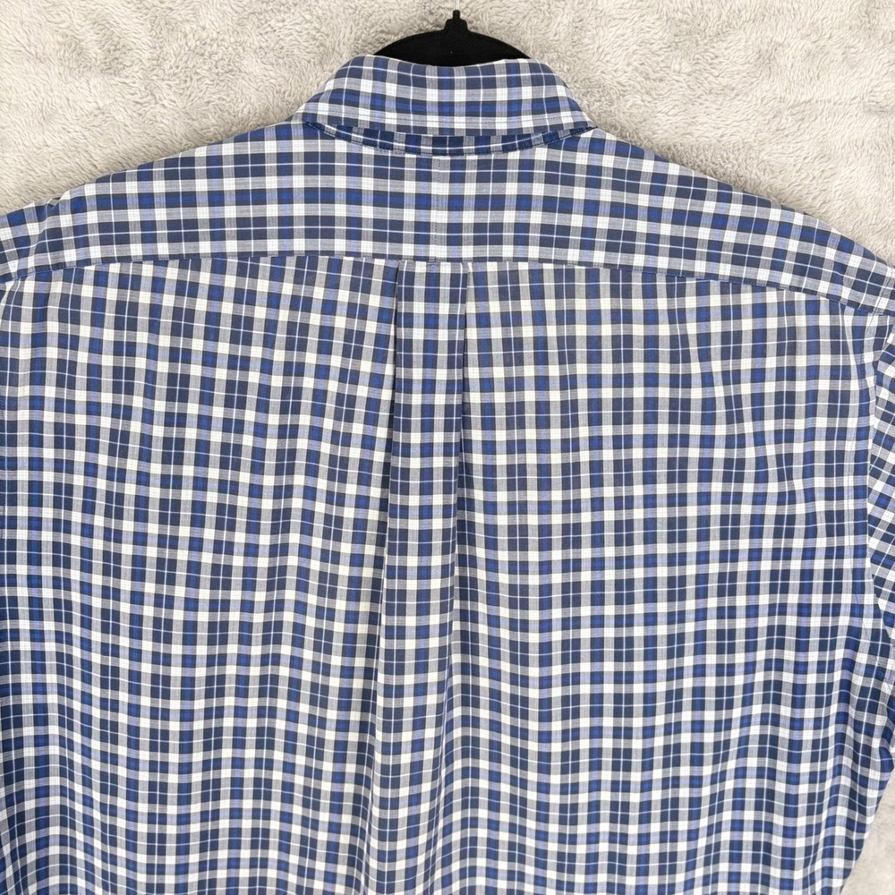 Ralph Lauren Blake Shirt M Short Sleeve Blue White Pony Check Button Down Men - Picture 4 of 11
